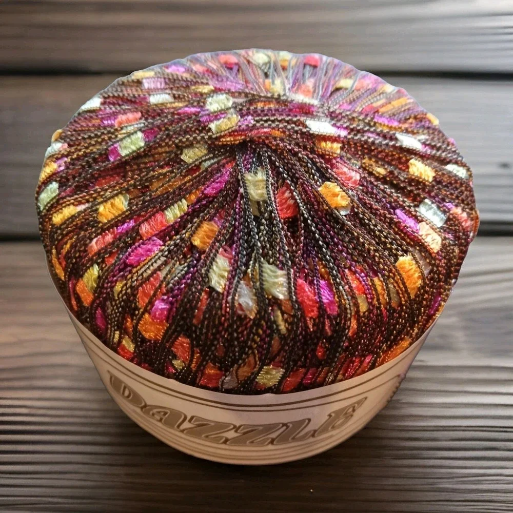 Knitting‎ Fever Dazzle Ladder Yarn #73 Metallic Craft Knit Crochet  NEW